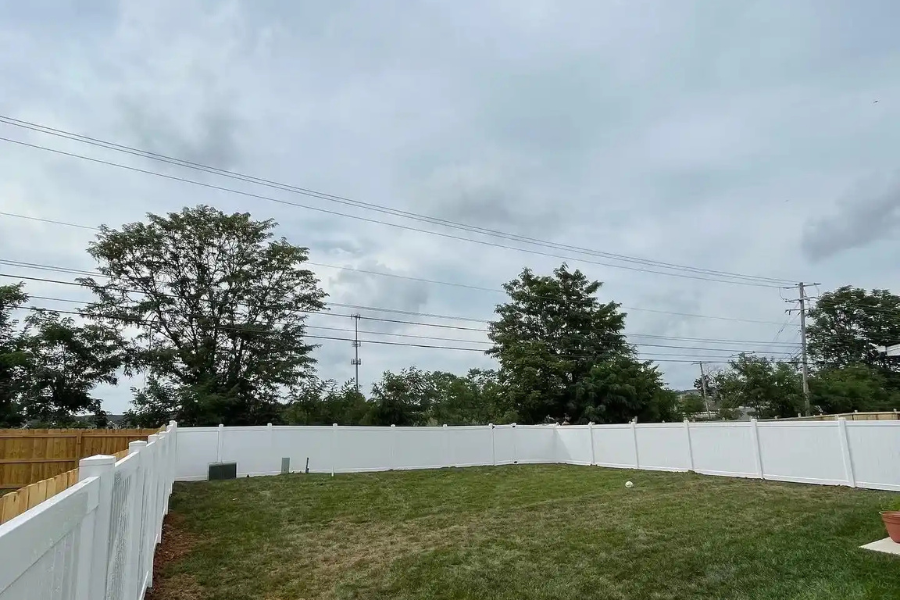 White vinyl privacy fence installation Lexington Kentucky