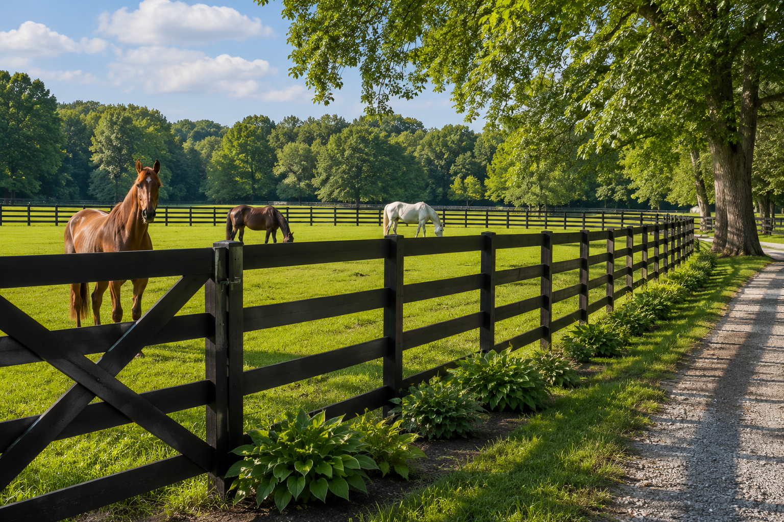 Horse board fence installation in Lexington, Kentucky by Chafin Fence