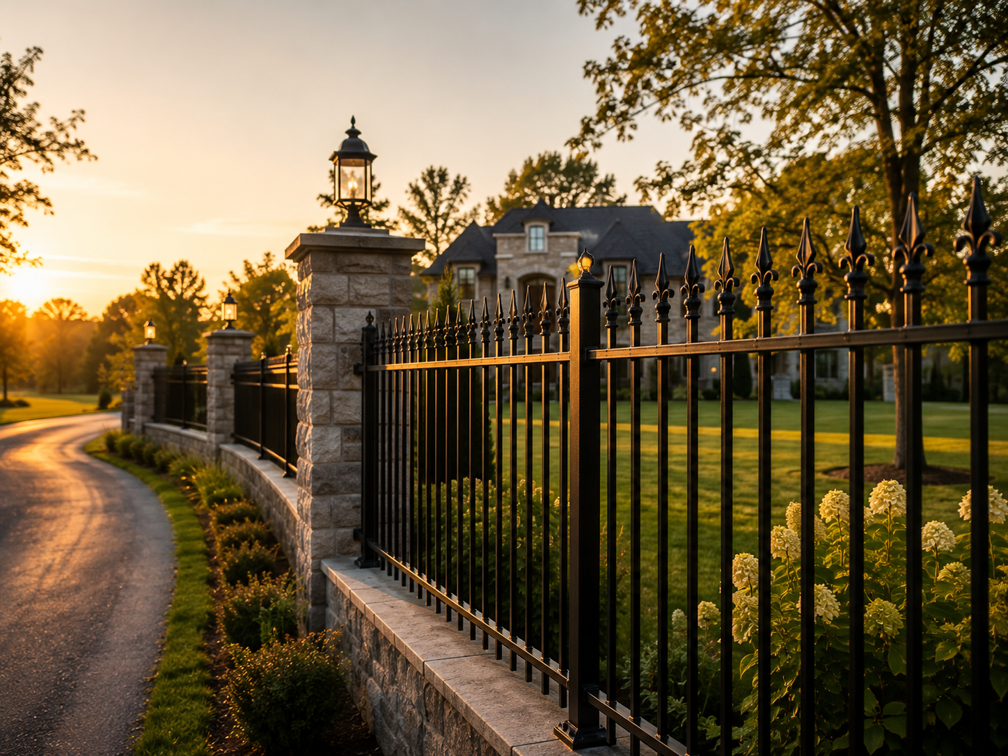 Ornamental aluminum estate fence