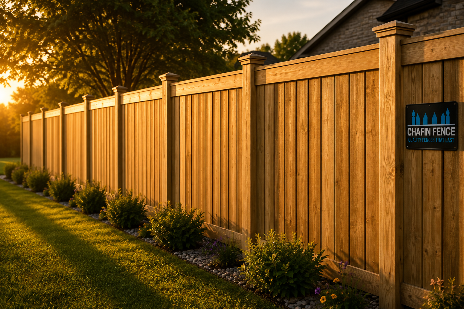 Finished cedar privacy fence installation by Chafin Fence in Lexington KY