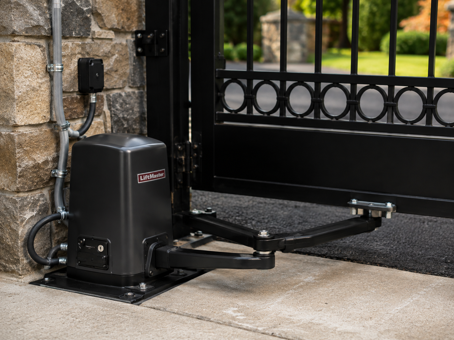 Automatic electric gate opener LiftMaster installation Lexington KY